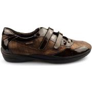 Bruine Leren Sneaker met Dubbele Klittenbandsluiting Mephisto , Brown ...