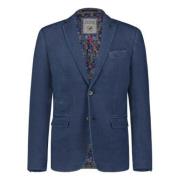 Indigo Denim Blazer met Zachte Feel A fish named Fred , Blue , Heren