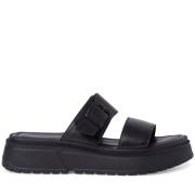 Zwarte casual open sliders Tamaris , Black , Dames