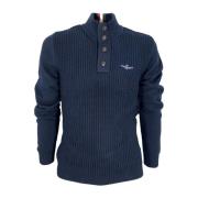 Heren Geribbelde Katoenen Poloshirt Aeronautica Militare , Blue , Here...