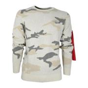 Heren Trui met Camouflage Patroon Aeronautica Militare , Beige , Heren