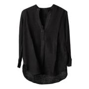 Blouses 120% Lino , Black , Dames