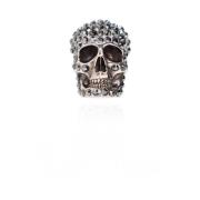 Skull Crystal Messing Oorbellen Alexander McQueen , Gray , Heren