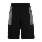 Twee-Tone Elastische Track Shorts Alexander McQueen , Black , Heren