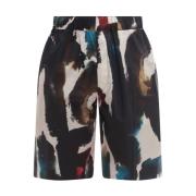 Graffiti Acquerello Bermuda Shorts Alexander McQueen , Multicolor , He...