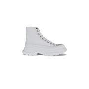 Witte Canvas Hoge Sneakers Alexander McQueen , White , Dames