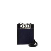 Denim/Zwarte Mini Tote Tas - Leer, Kliksluiting Alexander McQueen , Bl...