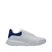 Witte Court Sneakers met Blauw Detail Alexander McQueen , White , Here...