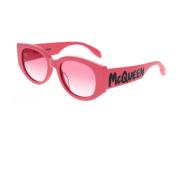 McQueen Graffiti Ovale Zonnebril Alexander McQueen , Pink , Unisex