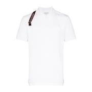 Logo-Strap Pique Polo Shirt Alexander McQueen , White , Heren