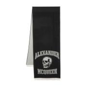 Zwart en Grijs Logo Sjaal Alexander McQueen , Black , Heren