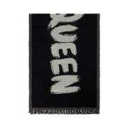 Zwart/Ivoor Wol Sjaal - McQueen Stijl Alexander McQueen , Black , Here...