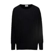 Round-neck Knitwear Allude , Black , Dames