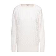 Round-neck Knitwear Allude , White , Dames