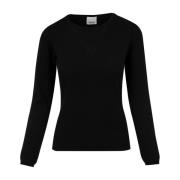 Ronde hals gekweek Allude , Black , Dames