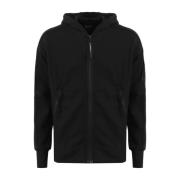 Hooded Open Sweatshirt - Stijlvol en veelzijdig C.p. Company , Black ,...