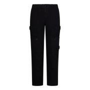 Zwarte Broek met Verstelbare Tailleband en Functionele Zakken C.p. Com...