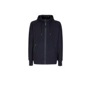 Diagonaal verhoogde fleece goggle hoodie C.p. Company , Blue , Heren