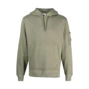 Bronze Groene Katoenen Fleece Hoodie met Kangoeroezak C.p. Company , G...