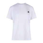Iconisch Ster Katoenen T-Shirt Golden Goose , White , Dames