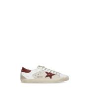 Beige Leren Sneakers met Contrasterende Ster Golden Goose , Beige , He...