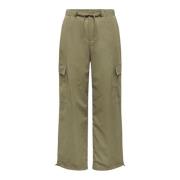 Wide Trousers Only , Green , Dames