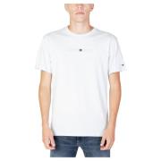 Heren Klassiek T-Shirt met Kleine Tekst Tommy Jeans , White , Heren