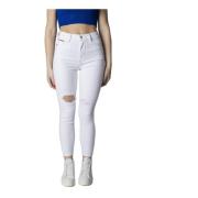 Dames Skinny Jeans Wit Effen Patroon Tommy Jeans , White , Dames