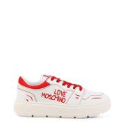 Dames Leren Sneakers - Lente/Zomer Collectie Love Moschino , White , D...