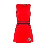 Rode Mouwloze Jurk met Zeemanspatch Love Moschino , Red , Dames