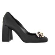 Zwarte Stoffen Decollete Love Moschino , Black , Dames