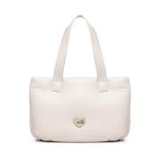 Witte Gewatteerde Tas met Voorlogo Love Moschino , White , Dames