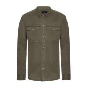 Vintage Militair Geïnspireerd Groen Shirt AllSaints , Green , Heren