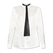 ‘Toni’ shirt met stropdasdetail AllSaints , White , Dames