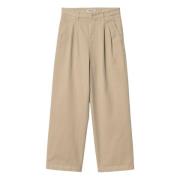 Broek W Cara - Wall (geverfd kledingstuk) Carhartt Wip , Beige , Heren