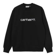 Mannen Iconisch Logo Sweatshirt Carhartt Wip , Black , Heren