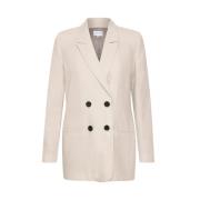 Sportjas, Elegante Blazer met Stoffen Details Gestuz , Beige , Dames