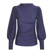 Pofblouse met Lange Pofmouwen Gestuz , Blue , Dames