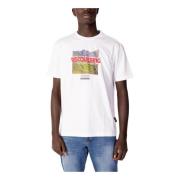 Stijlvol Wit Bedrukt T-shirt Napapijri , White , Heren