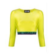 Stijlvolle longsleeve top voor vrouwen Versace Jeans Couture , Green ,...