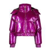 Paarse Aw23 Donsjas voor Dames Versace Jeans Couture , Purple , Dames