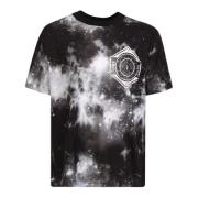 Galaxy Print Zwart T-Shirt Versace Jeans Couture , Black , Heren