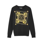 Luxe Embleem Ketting Sweatshirt Versace Jeans Couture , Black , Dames