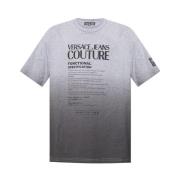 Bedrukt T-shirt met Logo Print Versace Jeans Couture , Gray , Heren