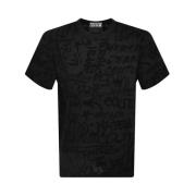 Oversized Flock Tee Zwart Graffiti Versace Jeans Couture , Black , Her...