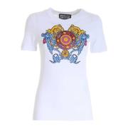 Regalia Logo Print T-Shirt Versace Jeans Couture , White , Dames