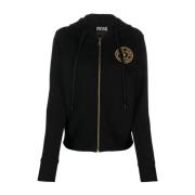 Luxe Zip-Through Sweatshirt Versace Jeans Couture , Black , Dames