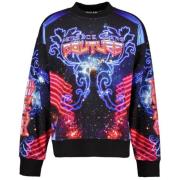 Multicolor Logo Galaxy Sweatshirt Versace Jeans Couture , Blue , Heren