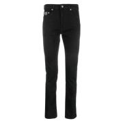 Zwarte Slim Jeans met Versace Jeans Couture Applicatie Versace Jeans C...