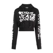 Zwarte Sweaters - Stijlvol Ontwerp Versace Jeans Couture , Black , Dam...